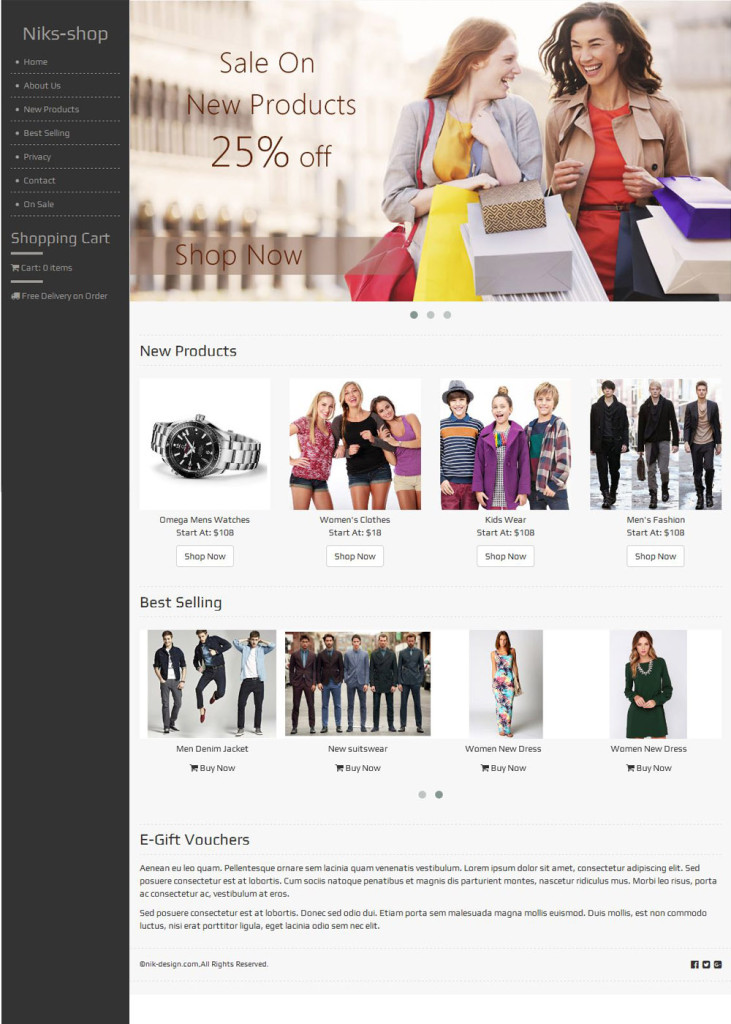 online shopping template free download