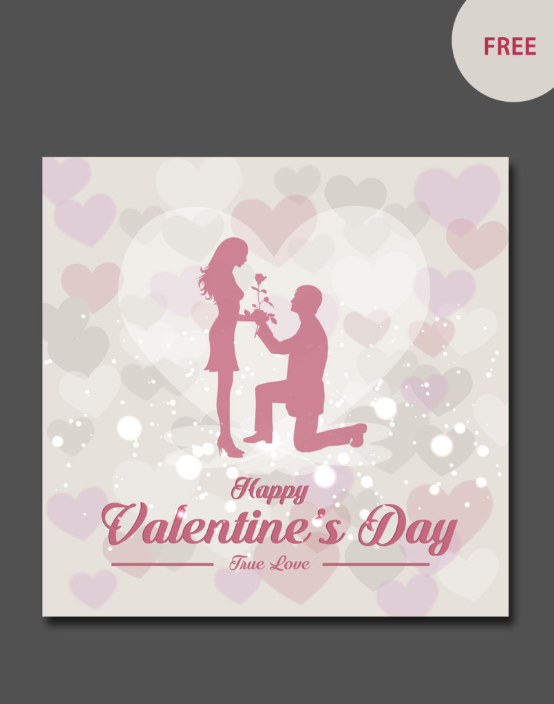 valentines day vector card Template