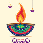 Diwali Diya vector template