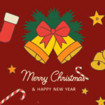Merry Christmas Happy New Year Poster Vector