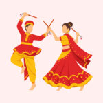 Navratri Couple Ornaments Free Vector Download | Festive Art