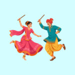 Navratri Couple Vector | Free PSD & AI Template